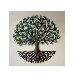 Art mural en aluminium fait à la main au design moderne Finition antique unique Sculpture murale suspendue Motif végétal Artisanat en métal à bas prix - Product Image 3