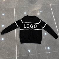 Sweat-shirt à col rond épais pour homme, noir et blanc rayé, logo personnalisé, graphique, streetwear, vêtements de sport, fabricants, usine