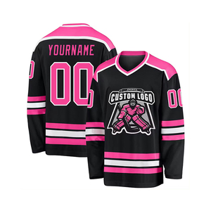 Nouveau Design 100% Polyester Tissu OEM Service Sublimation Hockey Sur Glace Porter Maillots De Hockey Personnalisés - Product Image 1