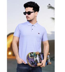 Camiseta de media manga con cuello liso de moda para hombre con tela ligera transpirable - Product Image 3
