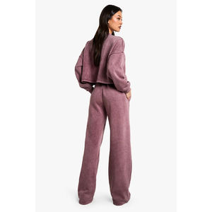 Custom plus size nylon tracksuit loungewear set with zipper <b>jacket</b> and tall women yoga flared pants for gym and casual wear - Product Image 2
