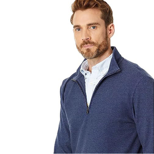 Pull pour homme en coton, col roulé mi-zippé, chaud, décontracté, slim, tricoté, personnalisable, pour l'automne et l'hiver - Product Image 3
