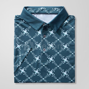 Camisa de golf para hombre con tela elástica Material de secado rápido Rendimiento Polo Camisa de golf para atletas - Product Image 4