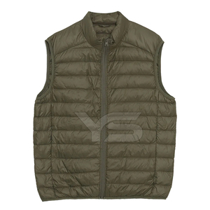 Blouson bombardier matelassé sans manches enduit col montant motif solide coupe-vent respirant fermeture éclair hiver veste à bulles personnalisée - Product Image 1