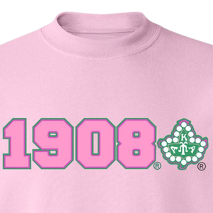 Sudadera AKA 1908 Ivy con Cuello Redondo, Bordado Rosa Claro y Verde, Prenda Personalizada para Hermandades Griegas - Product Image 5