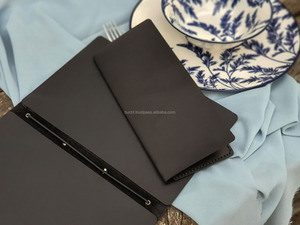 Fournitures d'hôtel et de restaurant en cuir A4 avec menu de support central avec reliure à gaufrer LMC-0060 de couverture personnalisée - Product Image 3