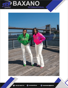 อัลฟ่า |   คาปา |   แจ็คเก็ตบอมเบอร์หนัง PU สีชมพูทรงเข้ารูปสำหรับผู้หญิง แบรนด์ Alpha ป้องกันลม เหมาะสำหรับฤดูหนาว สไตล์สตรีท  ออกแบบโลโก้ได้ตามต้องการ - Product Image 6