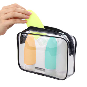 Prix d'usine direct Vietnam plusieurs tailles PVC Polyester trousse de maquillage Logo personnalisé impression fermeture à glissière mode sacs à cosmétiques - Product Image 2