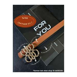Set of 2 Genuine <b>Domed</b> Leather Combined <b>Ring</b> Buckle Women's Trouser Belt, Jacket Belt, Dress Belt - Black-Tan - Product Image 1