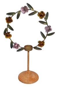 Candelabro de Metal con diseño de flores de Navidad para decoración del hogar - Product Image 2