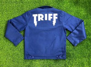 High Street Unisex Quilted <b>Denim</b> <b>Jacket</b> Zipper OEM Logo Design Breathable Fashion Knitted Customized Sizes Including Plus Sizes - Product Image 3