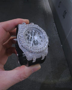 Reloj de Diamantes Moissanite con Incrustaciones de Diamantes al por Mayor, Precio Directo de Fábrica, Estilo Hip Hop, Reloj de Regalo de Compromiso - Product Image 4