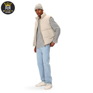 <b>Top</b> Quilted Puffer <b>Vest</b> For Men, Streetwear Style Coats Latest Light Color Custom Logo And Printing Available Men <b>Vest</b> - Product Image 4