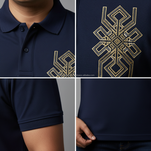 Camisetas Polo de Algodón Piqué Premium para Hombre, Tallas Grandes, con Bordado Intrincado, Camisetas Polo Bordadas para Hombre, Tallas Grandes y Altas - Product Image 3