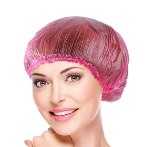 ผ้าคลุมผมแบบใช้แล้วทิ้ง ผลิตจาก PVC ยืดหยุ่น กันน้ำ สำหรับร้านทำผม โรงแรม สปา  บรรจุภัณฑ์สีตามสั่ง - Product Image 1