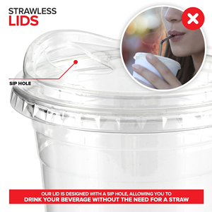 16oz Clear Plastic Disposable <b>Cups</b> Lids Leak Proof BPA Free Freezer Safe for Smoothies Cold Brew <b>Iced</b> <b>Coffee</b> Lemonade - Product Image 3