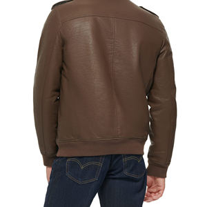 แจ็คเก็ตหนังแกะแท้ขายส่งสำหรับผู้ชาย เสื้อคลุมแขนยาว คุณภาพสูง กันลม แจ็คเก็ตหนังแบบมีซิป - Product Image 2