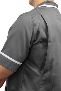 Uniformes Médicos para Hombre de Alta Calidad al por Mayor, Personalizados, con Cuello Camisero, Ribete Blanco, Túnica de Enfermería - Product Image 6