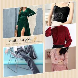 Rust Pleated Velvet <b>Stretch</b> Fabric by the Yard for Dress, Costume, Pillowcase, Cushion, Craft, <b>Sofa</b> <b>Covers</b>, DIY,Clothing Fabric - Product Image 6