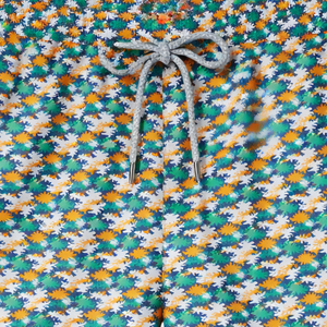 Shorts de bain recyclés pour hommes, motif multicolore de fleurs de mer, séchage rapide, avec cordon de serrage à la taille élastique - Product Image 6