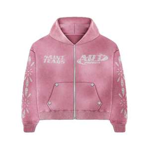 Autumn Vintage Washed 2-Piece Streetwear Set <b>Y2K</b> Style Oversized Drop Shoulder Hoodie Straight Leg <b>Pants</b> Terry Fabric Tracksuit - Product Image 4