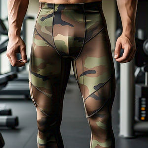 Impresión gráfica Camuflaje Yoga Legging Entrenamiento Fitness Wear Camo Print Legging Hombres Camuflaje Sublimación Pantalones de compresión - Product Image 4