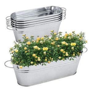 Maceta galvanizada con revestimiento extraíble para una fácil plantación y mantenimiento adecuado para exhibiciones florales en interiores o exteriores - Product Image 6