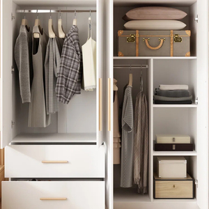 Tủ quần áo gỗ hiện đại phong cách châu Âu thiết kế cao cấp đặt làm riêng bán buôn màu trắng - Product Image 4