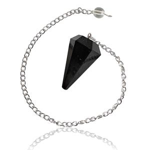 Péndulo de turmalina negra de alta calidad, piedra preciosa de cristal natural, cono facetado, Péndulo de radiestesia para péndulos curativos de Reiki, venta - Product Image 5