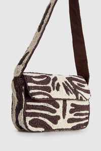 Sac à bandoulière perlé motif zèbre noir et blanc, pochettes de soirée pour femmes en perles de verre, sac à main fait main à motif animal - Product Image 2