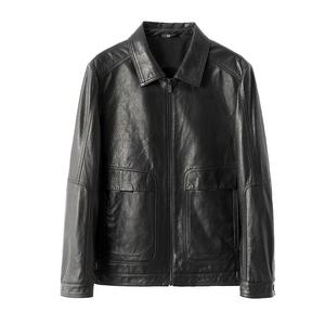Veste en cuir véritable enduite pour homme, en cuir de vache ciré, longueur régulière, col montant, style automne-hiver, nouveau style, décontracté, vintage - Product Image 1