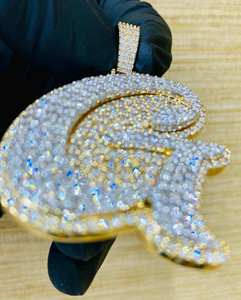 Colgante de Cruz para Hombre con Moissanita Real de Corte Redondo de 2 Quilates, Chapado en Oro Amarillo de 18K sobre Plata de Ley, Regalo de Hiphop - Product Image 1