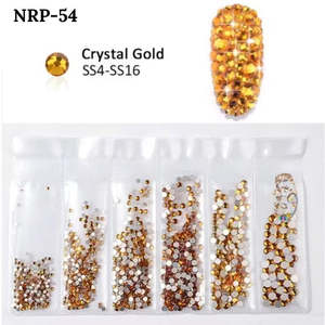 1440 ชิ้น ซันโกลด์ แฟลตแบ็ค แก้วไรน์สโตนสำหรับตกแต่งเล็บ 6 ขนาดคละกัน - Product Image 3