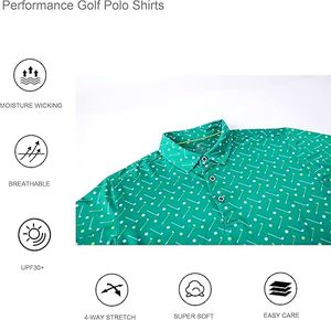 Camiseta de Golf para Hombre, Absorbe la Humedad, Secado Rápido, Estampada, Polo de Alto Rendimiento - Product Image 2
