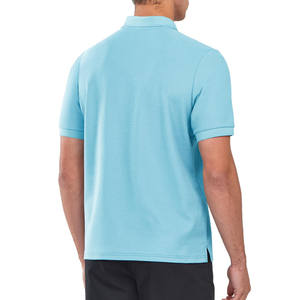 Chemises polo pour hommes en polyester uni respirant écologique à logo personnalisé en gros, vente chaude d'été - Product Image 4