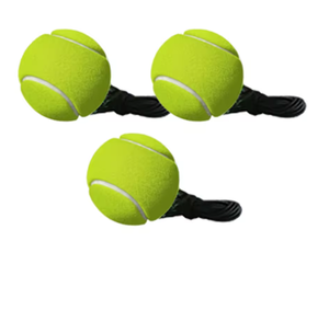Yellow Rubber Tennis <b>Balls</b> with Rope High <b>Bounce</b> Training Sports <b>Ball</b> for Practice Competition Pet Play - Product Image 1