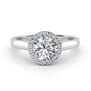 Anillo de Compromiso de Halo Natural de Oro Sólido, Joyería Fina Personalizada, Fiesta de Boda, Aniversario, 10K, 14K, 18K, VVS1, Lujo de Alta Calidad - Product Image 3