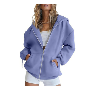 wholesale zip up hoodie woman front logo solide color <b>hoodies</b> for woman Casual hoodie Fall and <b>Summer</b> Fashion Outfits Wholesale - Product Image 6