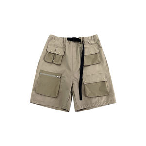 Pantalones cortos cargo informales para exteriores para hombre, alta calidad, 100% algodón, logotipo personalizado, decoración de bolsillo, característica delgada - Product Image 1