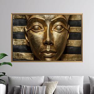 Elegante Stampa su Tela del Faraone Egizio - Ritratto Antico Dorato, 1 Pezzo: Cornice Dorata - Product Image 1