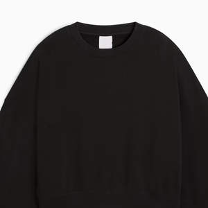 Sweat-shirts à capuche pour femmes en molleton français 380G, prêts à être expédiés, sweat-shirts à col rond surdimensionnés pour femmes, effet vintage délavé, sweat-shirt court - Product Image 2