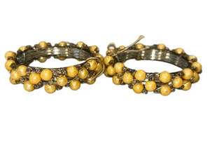 Ensemble de deux ronds de serviette vintage perlés en fausse perle - Product Image 4
