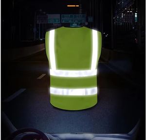 Veste de sécurité haute visibilité personnalisée pour homme en toile imperméable avec fermetures éclair et poches avant, style urbain hiver - Product Image 4