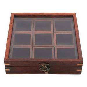 Fabricant Boîte à épices en bois cloisonné Couleur marron - Product Image 5