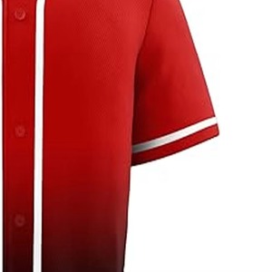 Custom Unisex Breathable Quick Dry 100% Polyester Full <b>Button</b> Baseball Jersey Uniform - Product Image 5