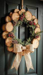 Adornos colgantes de pared de Navidad de madera con acabado natural para hogares minimalistas que proporcionan una elegancia sutil y Una sensación cálida de vacaciones - Product Image 2