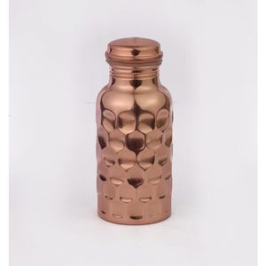 Frascos Ayurveda Nuevo diseño Botella de agua de cobre puro medio martillado Perfecta para Fitness Cobre puro natural a prueba de fugas - Product Image 6