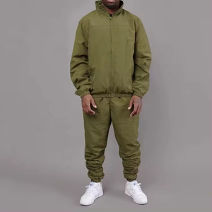 Vêtement de jogging en coton en gros, fermeture éclair, couleur contrastée, streetwear, imprimé vintage, coupe-vent en nylon, survêtement pour hommes - Product Image 6