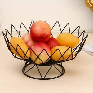 Heavy Duty Carbon Steel Fruit Basket Capacity Open <b>Wire</b> Fruit <b>Holder</b> for Freshness Non-Slip Desktop Fruit Plate with Breathable - Product Image 6