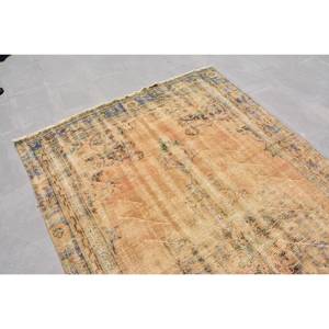 Alfombra turca Vintage azul marrón tradicional 5x9ft lana tejido plano látex respaldo Patchwork para sala de estar pasillo decoraciones - Product Image 5